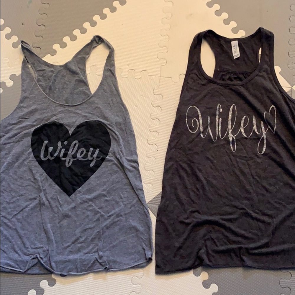 Two wifey tank tops